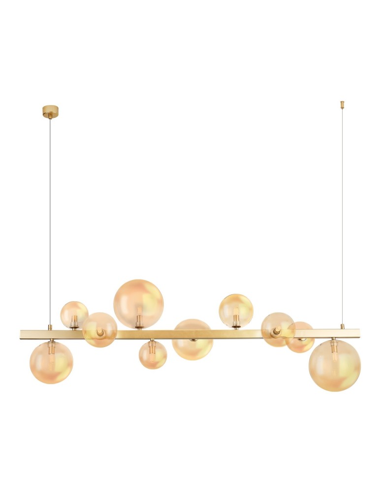 Pendant lamps over the island - Azzardo BUBBLES Lamp Frame without Shades Line 10 GO Gold Mat 10xG9 AZ5868 - product kolory-swiatla.pl 3