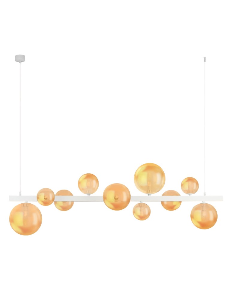 Pendant lamps over the island - Azzardo BUBBLES Lamp Frame without Shades Line 10 WH White 10xG9 AZ5867 - product kolory-swiatla.pl 3