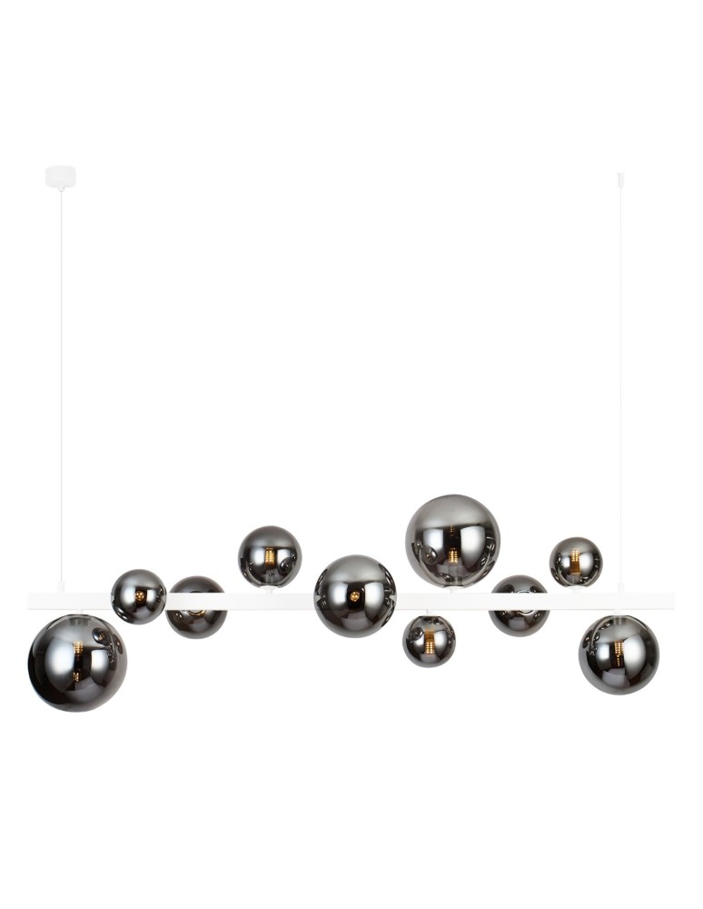 Pendant lamps over the island - Azzardo BUBBLES Lamp Frame without Shades Line 10 WH White 10xG9 AZ5867 - product kolory-swiatla.pl 4