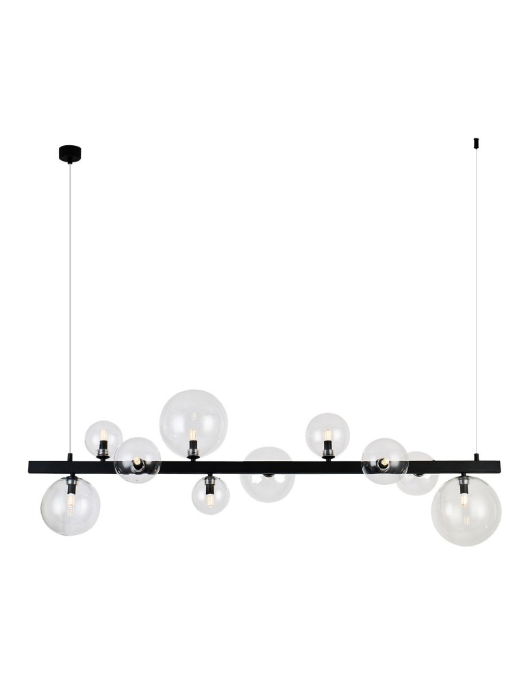 Pendant lamps over the island - Azzardo BUBBLES Lamp Frame without Shades Line 10 BK Black Mat 10xG9 AZ5866 - product kolory-swiatla.pl 4