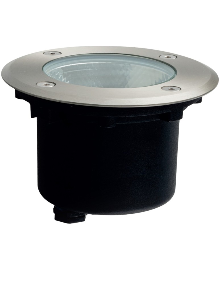 LED overhead lights - Azzardo AROS IP67 3000K ST Brushed Metal/Transparent 1xLED Ground Hermetic Outdoor Light AZ5843 - product kolory-swiatla.pl 1