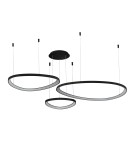 Pendant lamps circles - Azzardo AMANDA Pendant 42+62+82 CCT SWITCH 3-STEP DIMM BK Black Mat 3xLED 3 Brightness Modes Color Change Switch AZ5774 - product 1