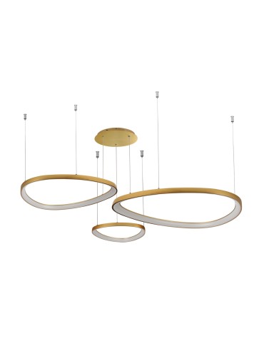 Azzardo AMANDA Pendant 42+62+82 CCT SWITCH 3-STEP DIMM GO Brushed Gold 3xLED 3 Brightness Modes Variable Color AZ5775