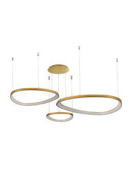 Azzardo AMANDA Wisząca 42+62+82 CCT SWITCH 3-STEP DIMM GO Złoty Szczotkowany 3xLED 3 Tryby Jasności Zmienna Barwa AZ5775