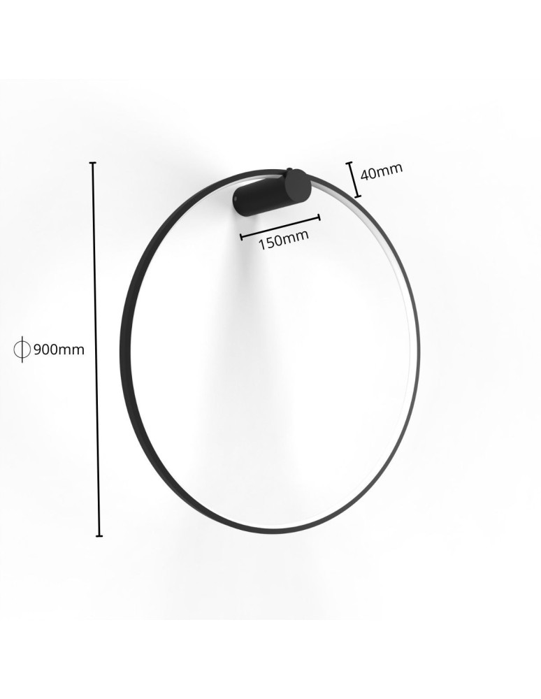 Ring wall lamps - Light Prestige Mirror wall lamp black LED CCT LP-999/1W L BK CCT - product kolory-swiatla.pl 14