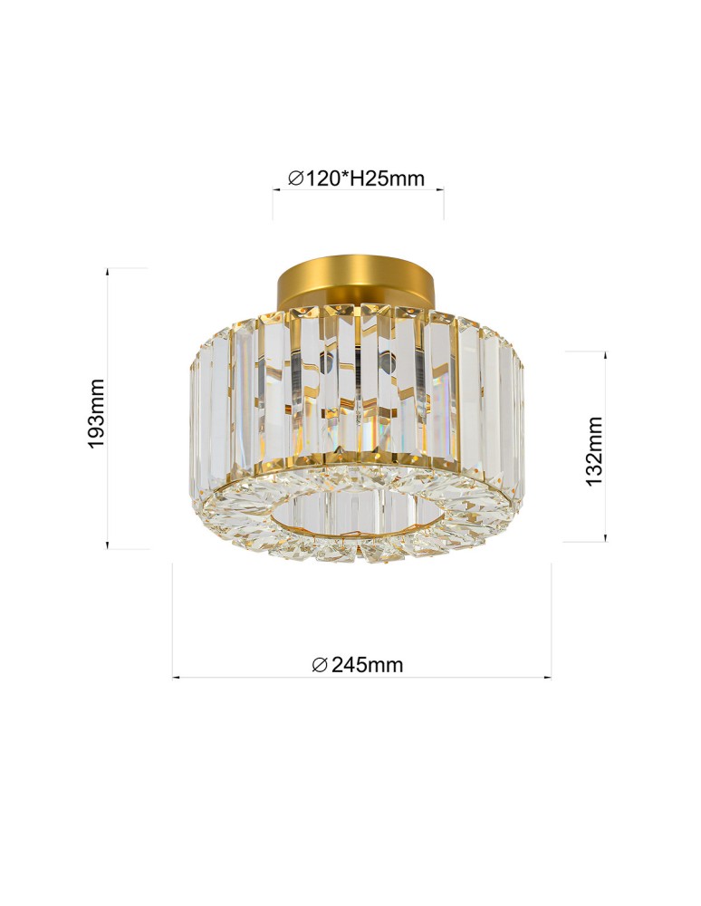 Ceiling lamps with crystals - Light Prestige Plafond Galactico gold 1xE27 LP-2383/1C GD - product kolory-swiatla.pl 5