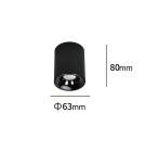 Ceiling downlights - tubes - Light Prestige Tom black LED CCT surface-mounted luminaire LP-4848/1RM BK - product 2