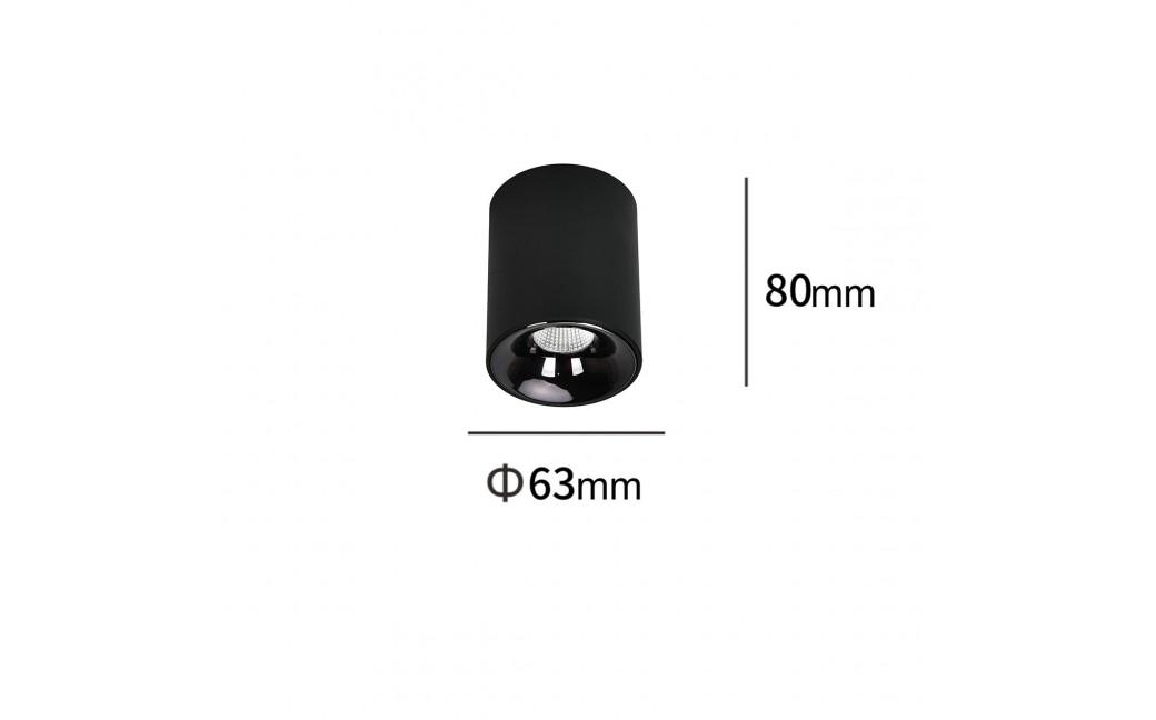 Light Prestige Oprawa natynkowa Tom czarna LED CCT LP-4848/1RM BK