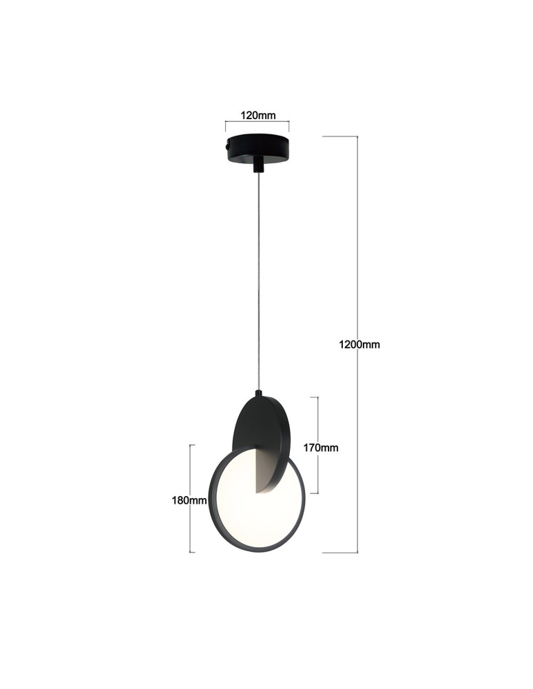 LED pendant lamps - Light Prestige Circlo black LED CCT pendant lamp LP-1311/1P BK - product kolory-swiatla.pl 6