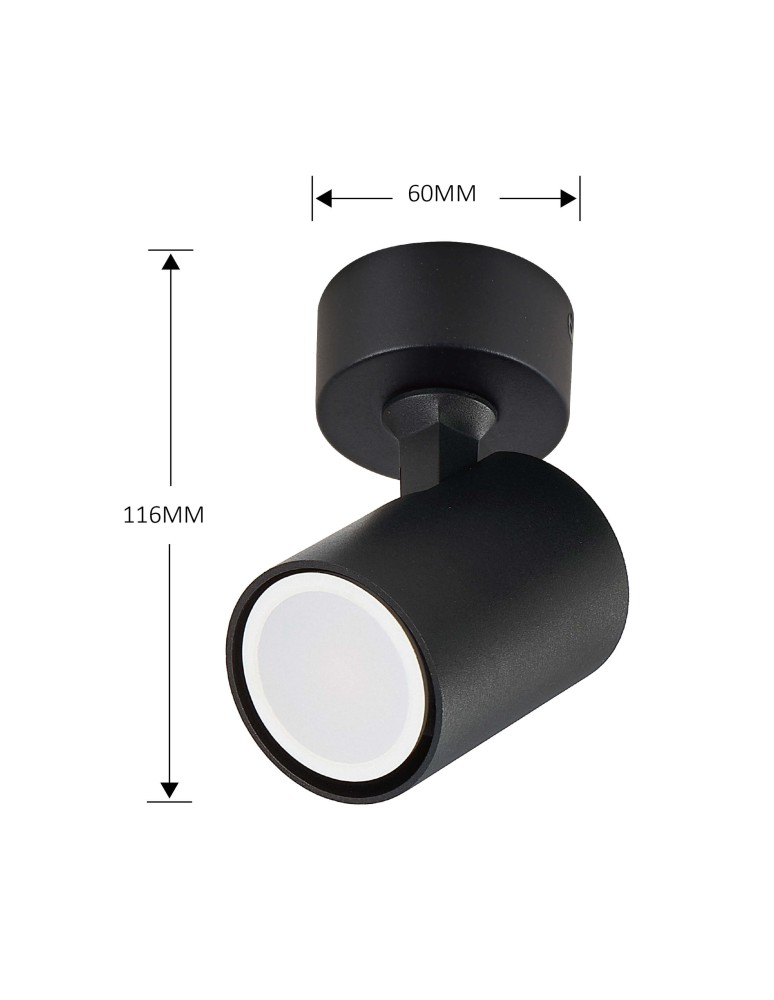 Adjustable ceiling lamps - spots - Light Prestige Spot Snow New 1 black 1xGU10 LP-731N/1W BK - product kolory-swiatla.pl 10