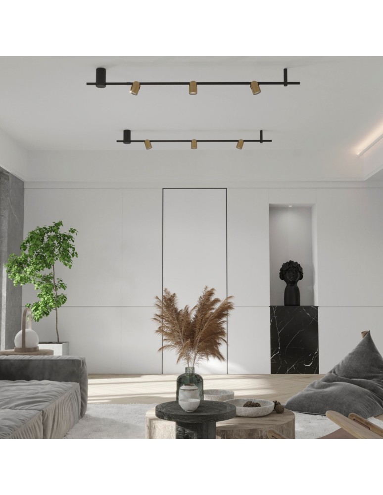 Adjustable ceiling lamps - spots - YASKR Plafond Slide 3xLED brushed brass CL0106-BS   - product kolory-swiatla.pl 2