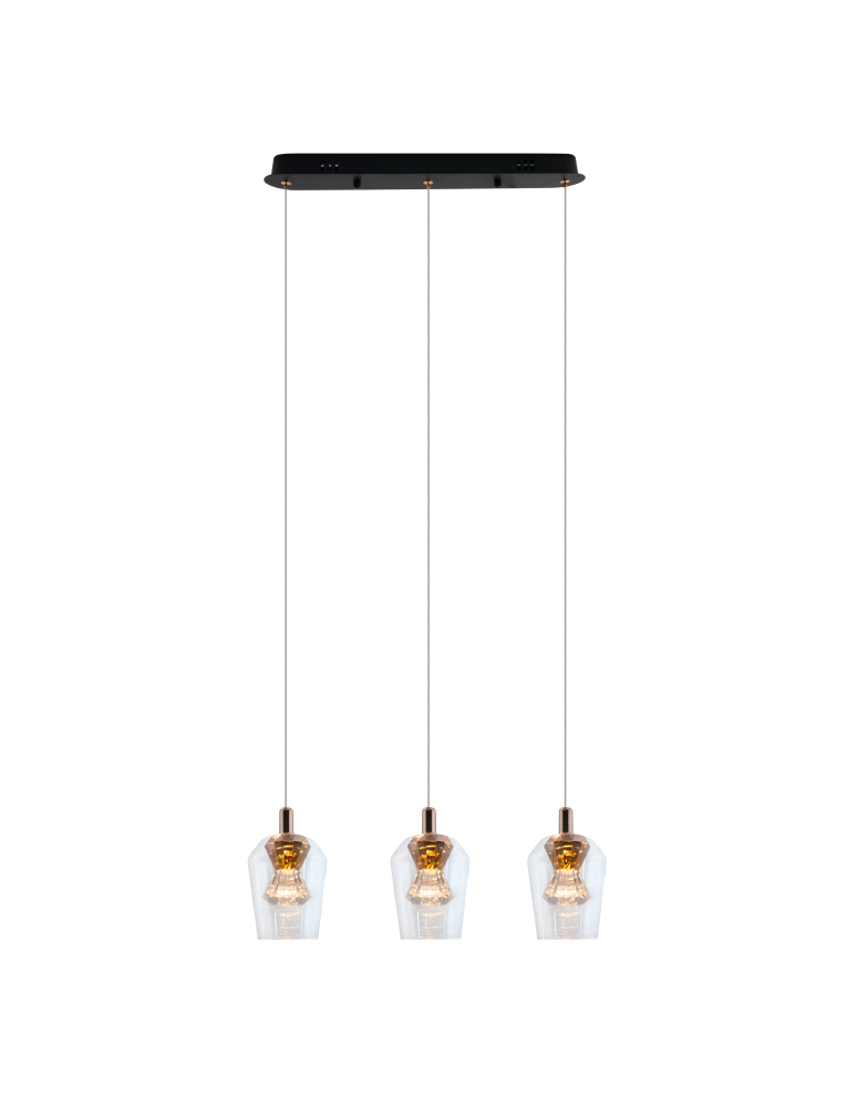 Pendant lamps on a strip - YASKR Tasa Pendant Lamp 1xLED black PL0143-3 Black - product kolory-swiatla.pl 1