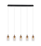 Pendant lamps on a strip - YASKR Tasa Pendant Lamp 5xLED black PL0143-5 Black - product 1
