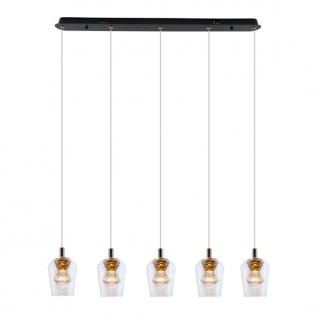YASKR Lampa Wisząca Tasa 5xLED czarna PL0143-5 Czarny