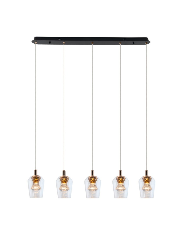 Pendant lamps on a strip - YASKR Tasa Pendant Lamp 5xLED black PL0143-5 Black - product kolory-swiatla.pl 1