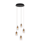 5 point pendant lamps - YASKR Tasa Round Pendant Lamp 5xLED black PL0144-5 Black - product 1