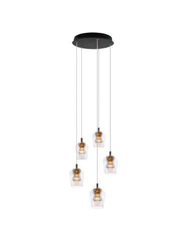 YASKR Tasa Round Pendant Lamp 5xLED black PL0144-5 Black