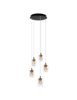 YASKR Tasa Round Pendant Lamp 5xLED black PL0144-5 Black