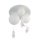 Children's ceiling lamps - YASKR Plafond Ball 3 Hanging Teddy Bears White CL0111 White - product 1