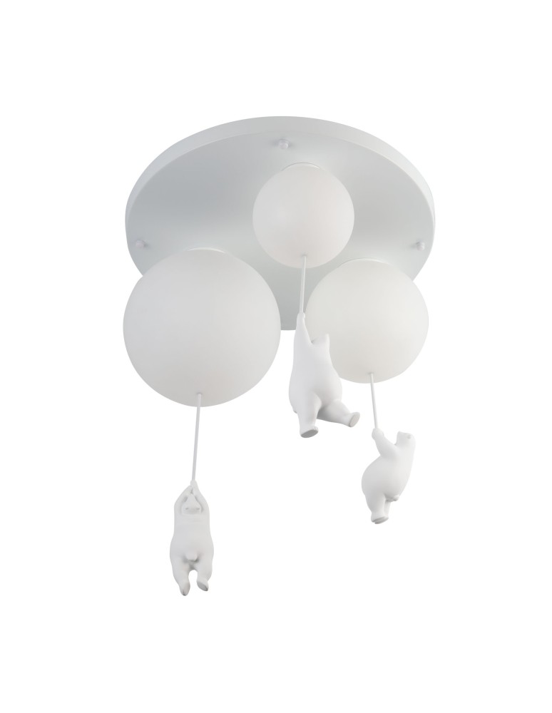 Children's ceiling lamps - YASKR Plafond Ball 3 Hanging Teddy Bears White CL0111 White - product kolory-swiatla.pl 1
