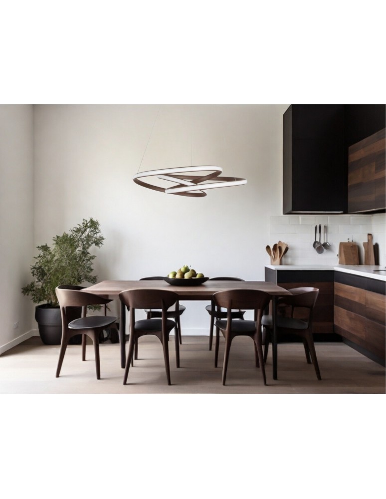 LED pendant lamps - Luces Exclusivas IBIZA LED Pendant 43W 3013lm 3000K Dimmable Brushed Bronze LE41654 - product kolory-swiatla.pl 3