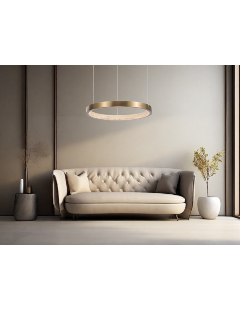 Lampy wiszące LED - Luces Exclusivas ORITO Wisząca LED 23W 1265lm 3000K antyczny mosiądz LE41726 - produkt kolory-swiatla.pl 3