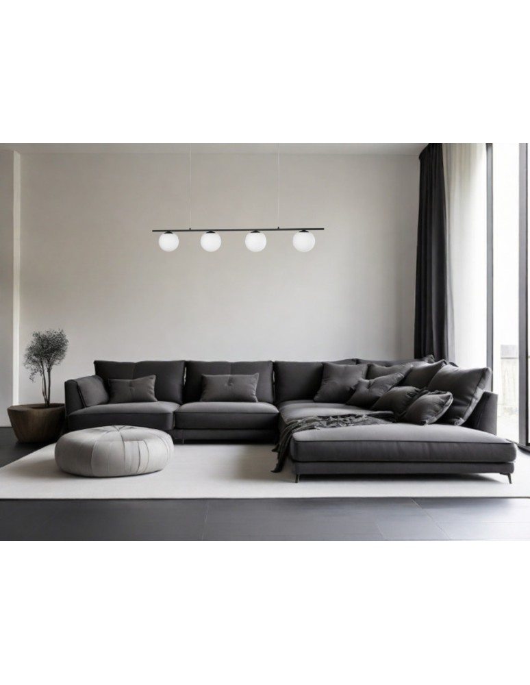 LED pendant lamps - Luces Exclusivas UBEDA Pendant LED 32W 2060lm 3200K black/white LE41806 - product kolory-swiatla.pl 3