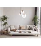 Pendant lamps - Luces Exclusivas UPATA Pendant 3xE27 LED transparent/black/gold LE41815 - product 3