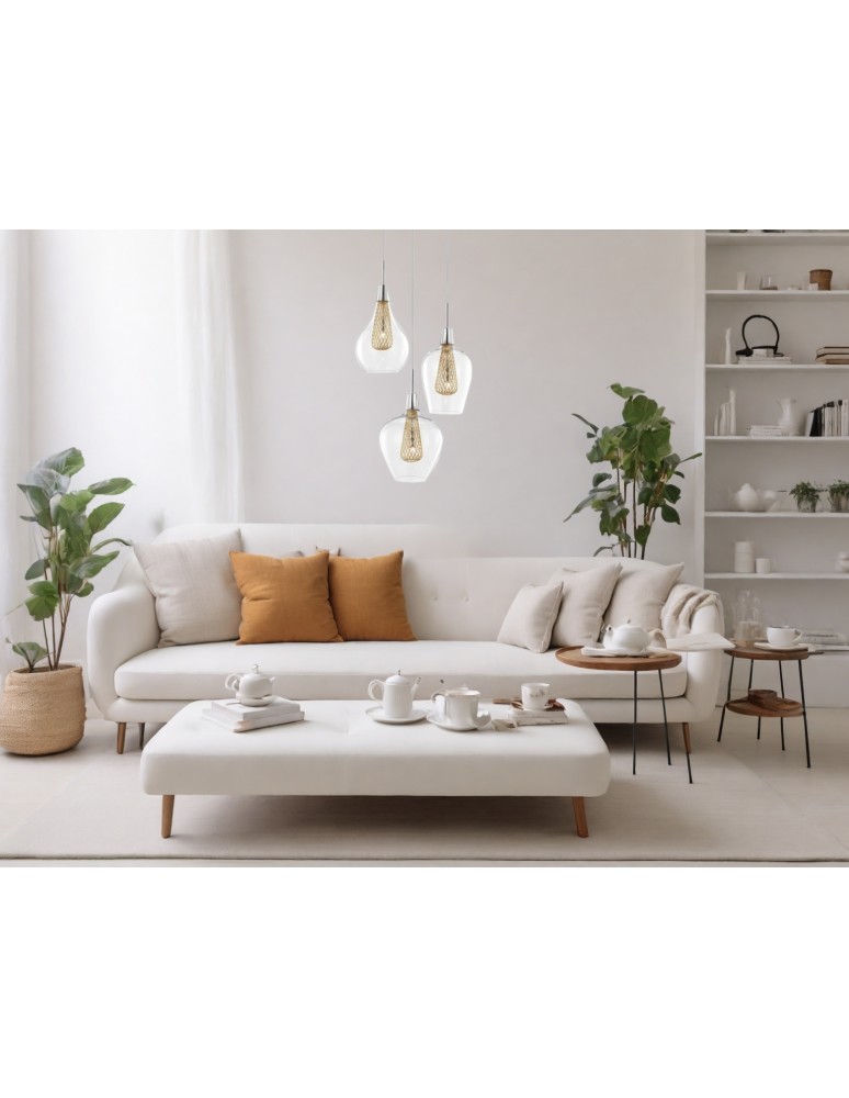 Pendant lamps - Luces Exclusivas ZARZA Pendant 3xG9 LED Gold LE41842 - product kolory-swiatla.pl 3