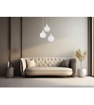 Pendant lamps - Luces Exclusivas AVILES Pendant 3xE27 LED opal/chrome LE41886 - product 3