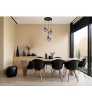 Triple pendant lamps - Luces Exclusivas CALDAS Pendant 3xE27 LED black/smoke LE41926 - product 3