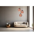 Triple pendant lamps - Luces Exclusivas CEPEDA Pendant 3xE27 LED copper LE41963 - product 3