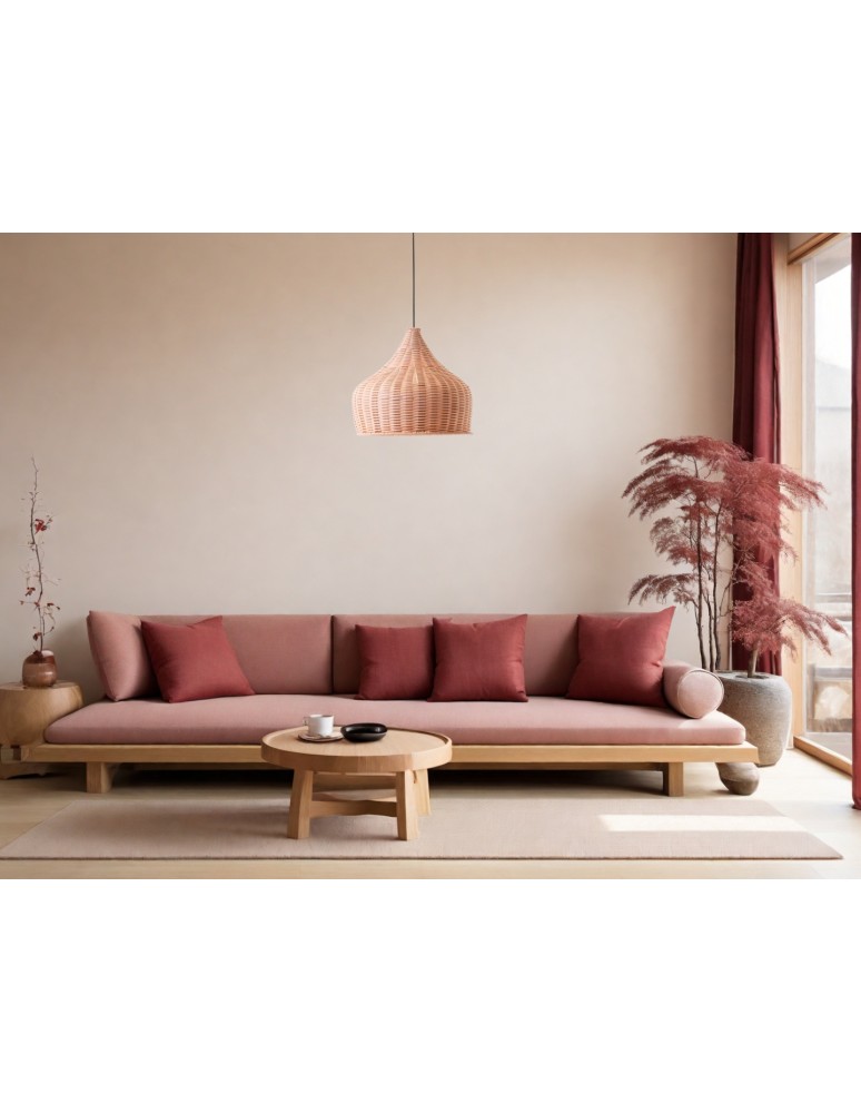 Boho pendant lamps - Luces Exclusivas PALMAS Pendant 1xE27 LED natural rattan LE42136 - product kolory-swiatla.pl 3