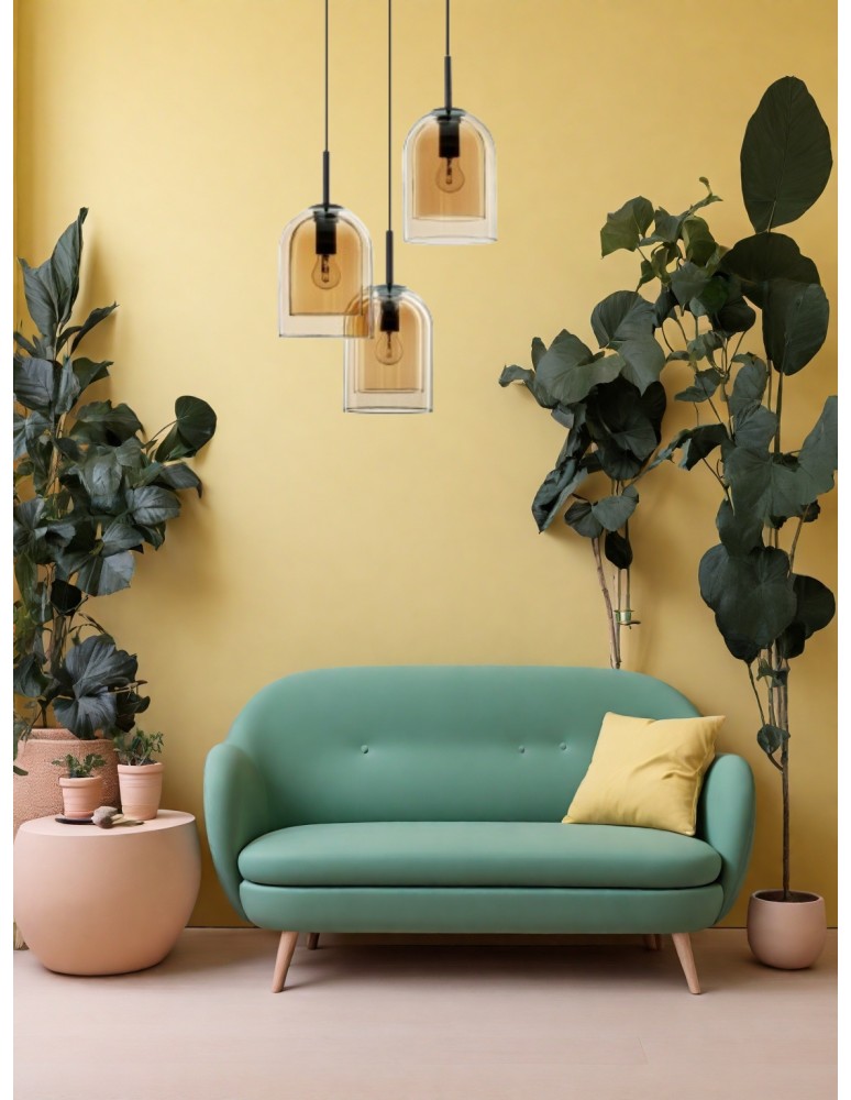 Pendant lamps - Luces Exclusivas BONAO Pendant Modern Black 3xΕ27 max 12W LE42643 - product kolory-swiatla.pl 7