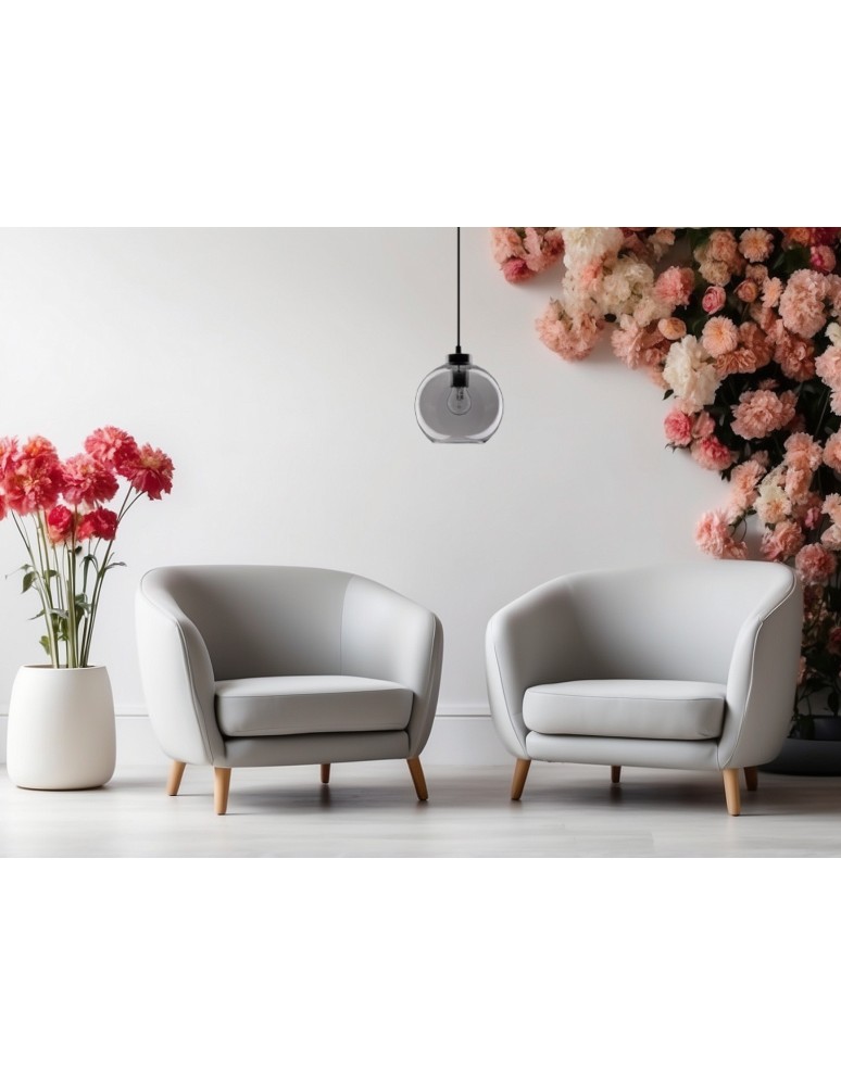 Pendant lamps - Luces Exclusivas REPOS Pendant Modern Black 1xΕ27 max 12W LE42649 - product kolory-swiatla.pl 5