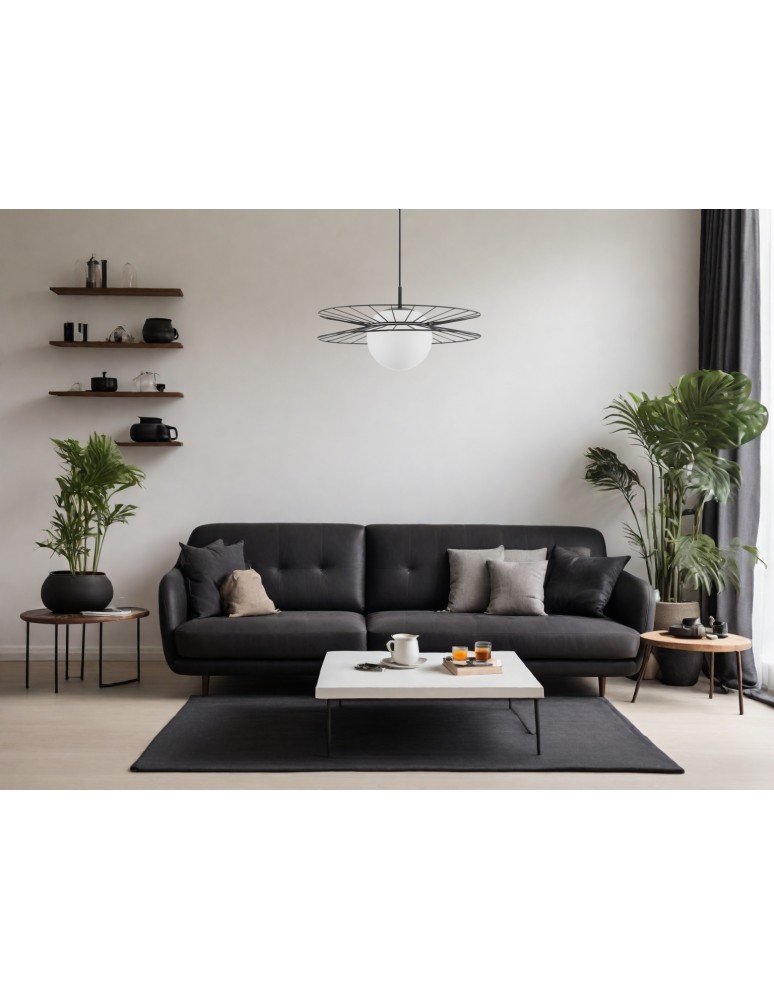 Single pendant lamps - Luces Exclusivas MORELOS Modern Pendant Black 1xE27 max 12W LE42939 - product kolory-swiatla.pl 4