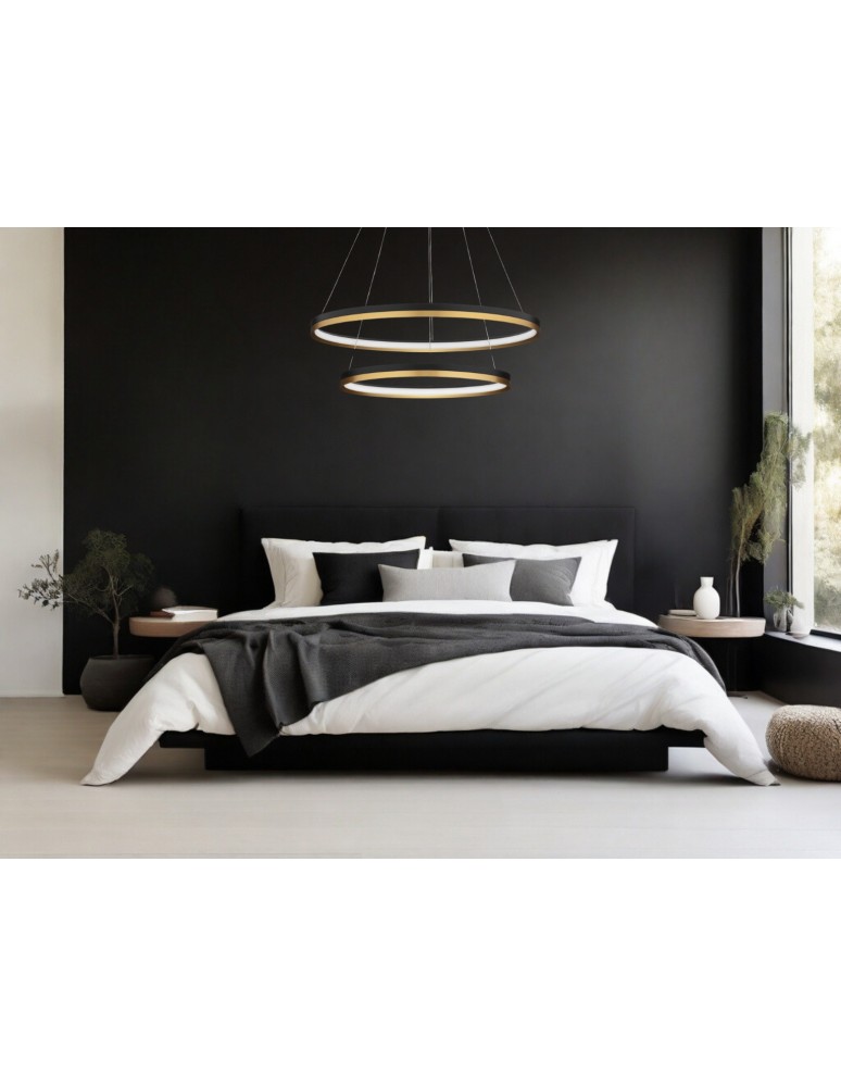 Pendant lamps - Luces Exclusivas BANE Pendant Modern Black 2xLED max 98W 3000K LE43226 - product kolory-swiatla.pl 3