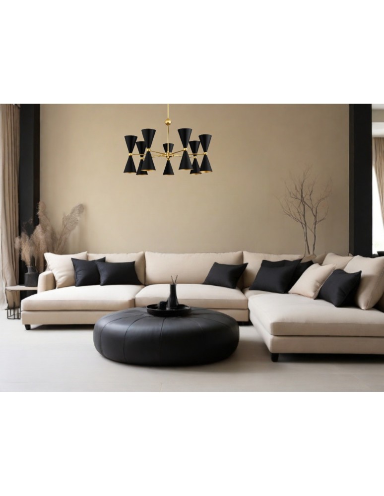 Lampy wiszące - Luces Exclusivas BALSAS Wisząca Nowoczesna czarny 14xE14 max 5W LE43698 - produkt kolory-swiatla.pl 3