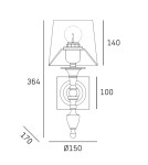 Hampton style wall lamps - CosmoLight Wall lamp AUSTIN W01118NI-WH Nickel - product 2