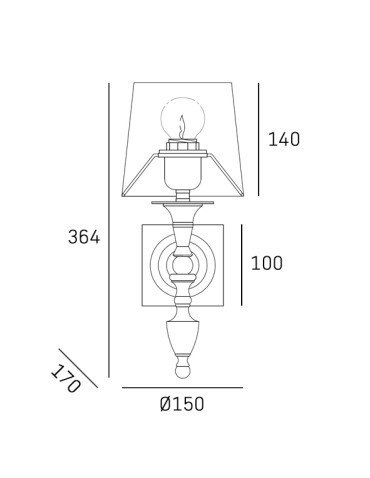 CosmoLight Wall lamp AUSTIN W01132BR-WH Brass - product 2