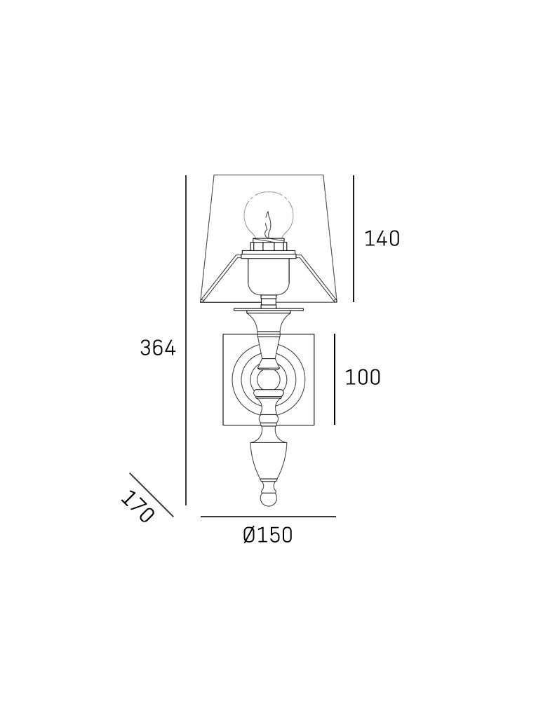 Hampton style wall lamps - CosmoLight Wall lamp AUSTIN W01132BR-WH Brass - product kolory-swiatla.pl 2