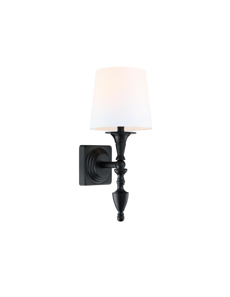 Hampton style wall lamps - CosmoLight Wall lamp AUSTIN W01149BK-WH Black. - product kolory-swiatla.pl 1