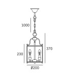Hampton style pendant lamps - CosmoLight NEW YORK pendant lamp P03200BR Brass - product 3