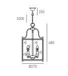 Hampton style pendant lamps - CosmoLight NEW YORK pendant lamp P04217BR Brass - product 3