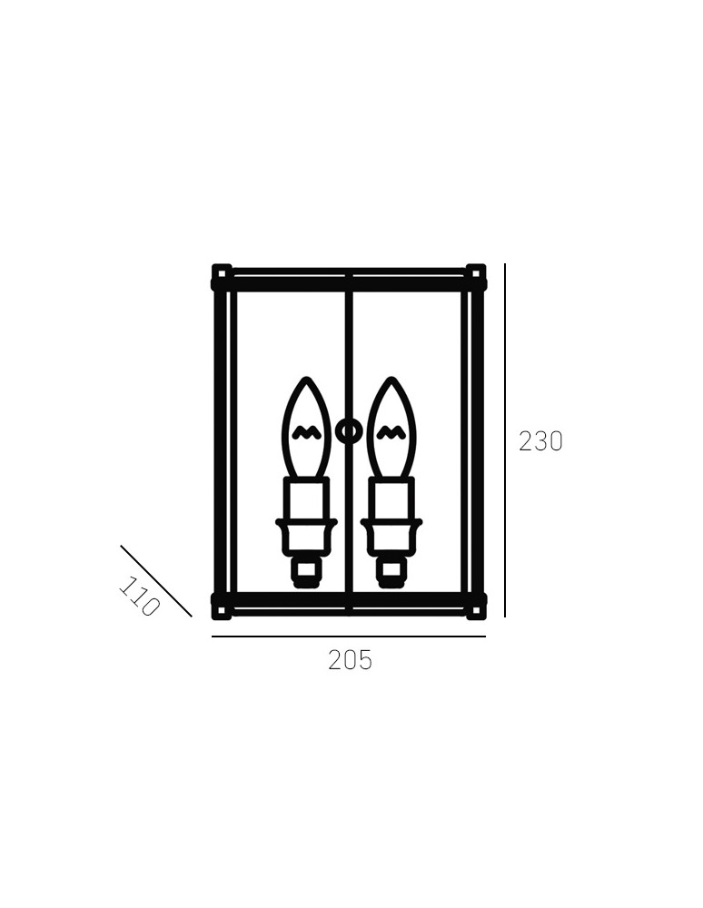 Hampton style wall lamps - CosmoLight NEW YORK wall lamp W02194BR Brass - product kolory-swiatla.pl 2