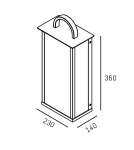 Outdoor wall lamps - CosmoLight Wall lamp MALIBU W01326BK Brass, Black - product 2