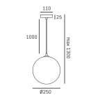 Pendant lamps spheres - CosmoLight HALE pendant lamp P01500BK Black - product 2