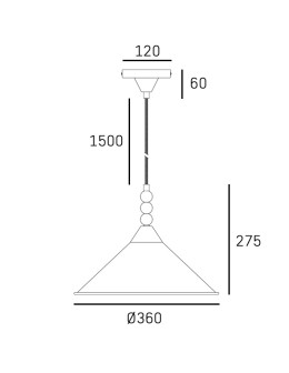 CosmoLight Lampa wisząca ASHFORD P01517BK Czarny - produkt 2