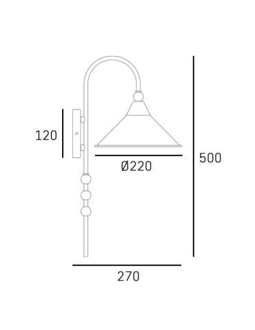 CosmoLight Wall lamp ASHFORD W01531BK Black. - product 2