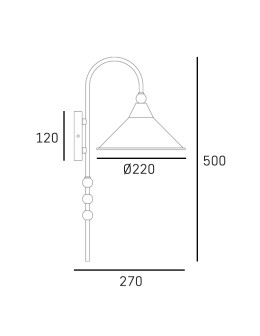CosmoLight Kinkiet ASHFORD W01531BK Czarny - produkt 2